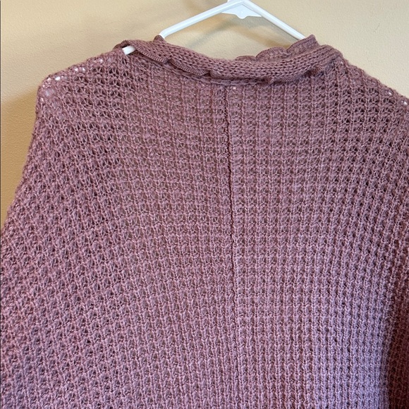 Anthropologie Moth Dusty Rose Knit open sweater Oversized Med. NWOT - Picture 7 of 8